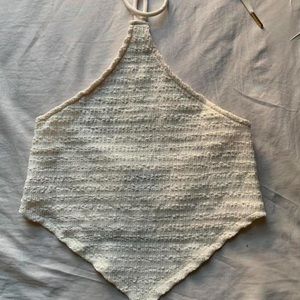 White halter crop top